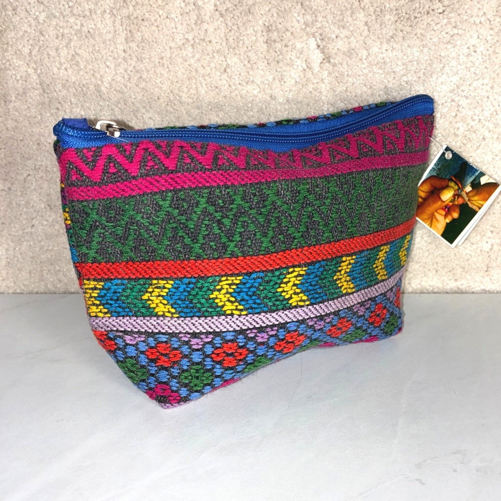 Precious Hands Multicolor Woven Pouch - Small - Artisan hand-woven